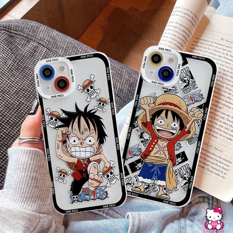 Soft Case TPU Transparan Motif Anime One Piece Luffy Untuk IPhone 11 7plus XR 12 11 13 Pro MAX 8plus X 6 6S 7 8 Plus SE 2020 XS MAX