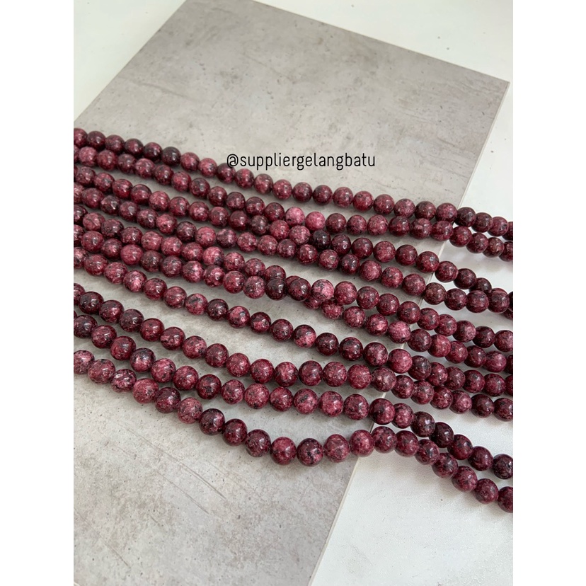 batu 10mm RED RHODONITE CHALCEDONY akik merah bacan rangkai aksesoris
