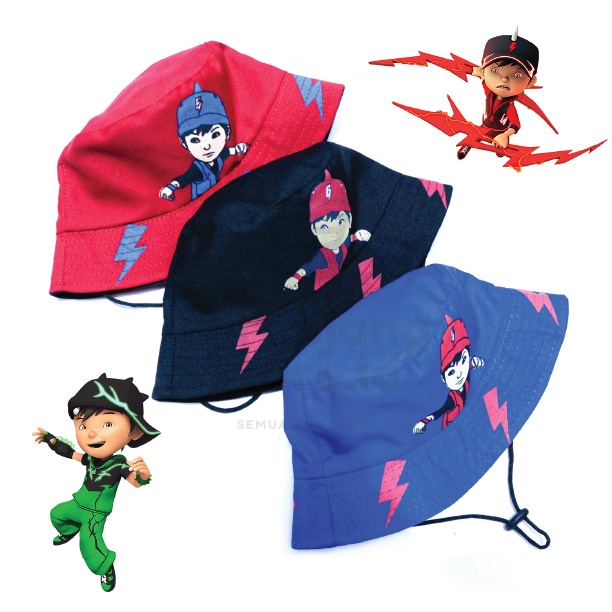 Topi anak bucket boboiboy Topi bucket anak tali Topi boboiboy Halilintar Topi anak laki laki Perempuan boboboy