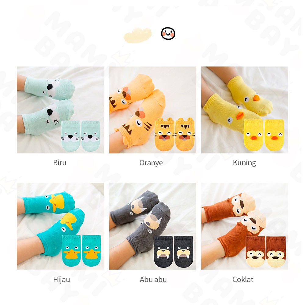 OKEYI Kaos kaki bayi bahan katun baby socks anti slip 3D cute animal