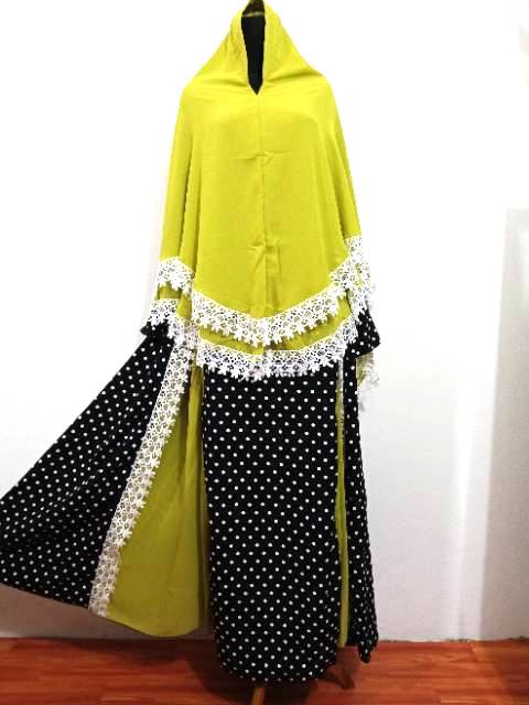 Ayesha Polka Syari Set Gamis Polkadot