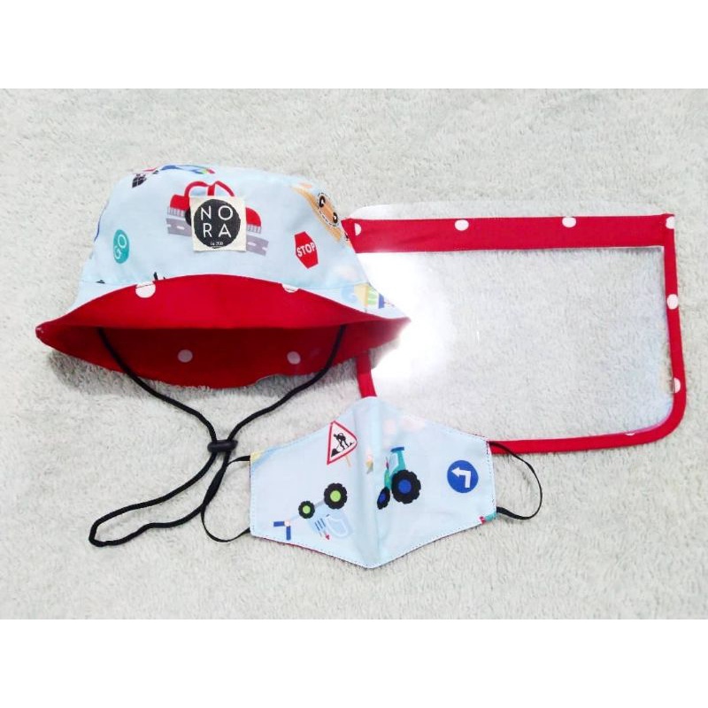 NORA REVERSIBLE BUCKET HAT FACE SHIELD ANAK & BAYI-Transportation