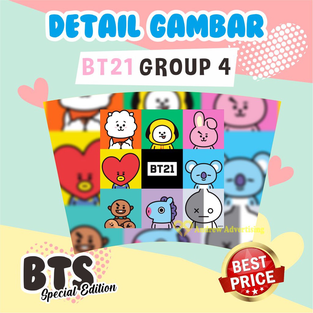 BOTOL MINUM KPOP BTS BT21 GROUP