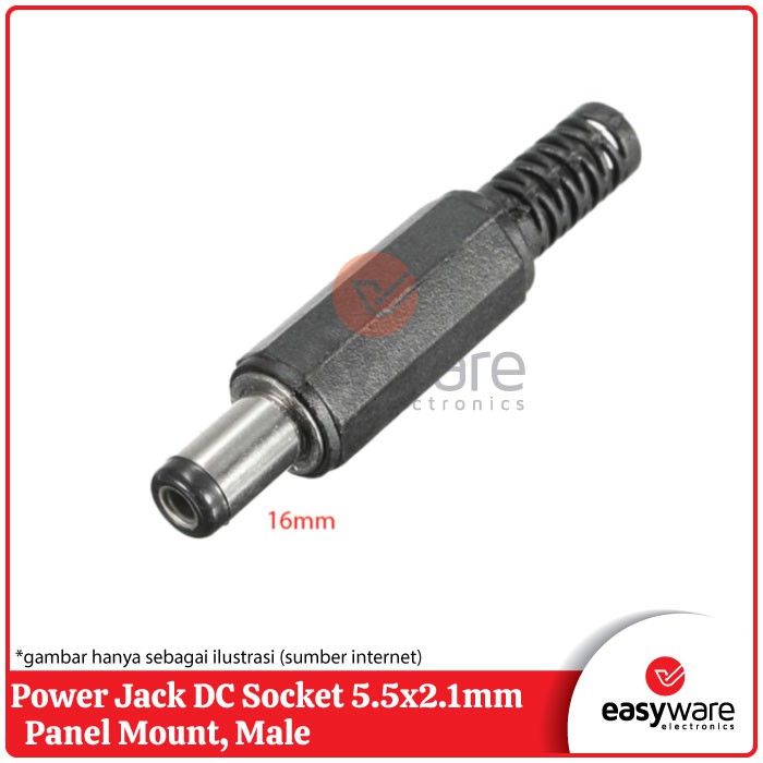 Jack DC Male 5.5x2.1mm Solder Adapter Male Jack DC Plug