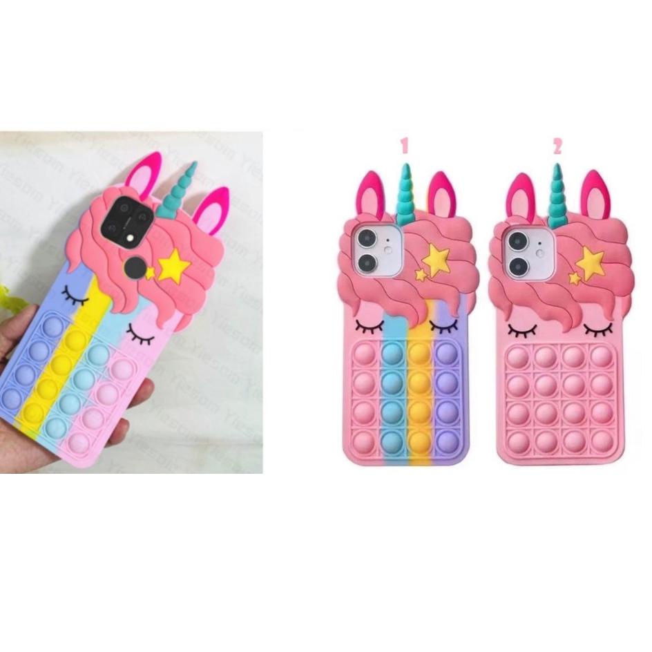 Muraaaahh.. Case Pop it Infinix Smart 5 Smart 6 3D Karakter Unicorn Kuda Poni Casing Silikon