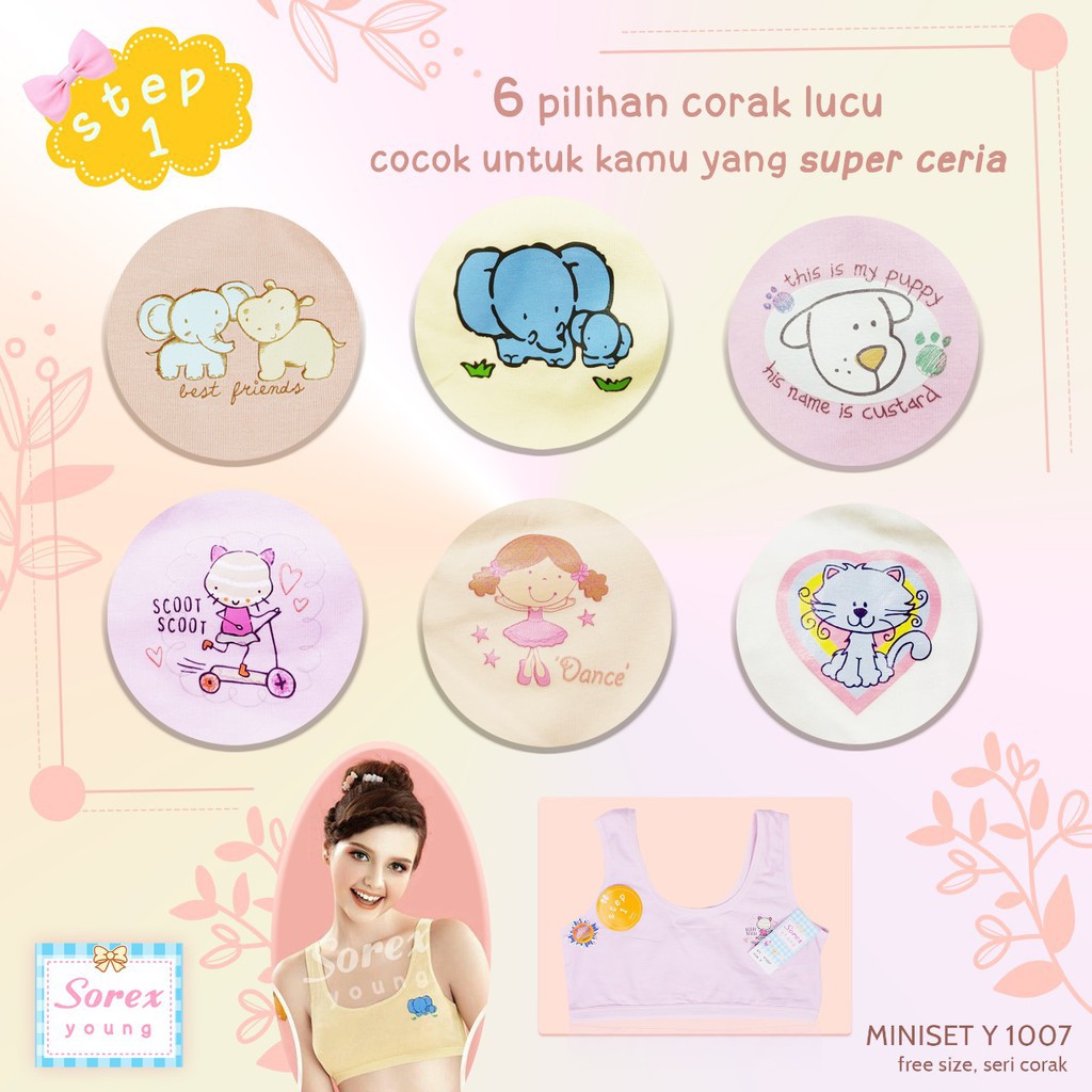 Miniset Sorex Y 1003 1004 1005 1006 1007 Miniset Termurah Original - BRA untuk anak Perempuan Remaja