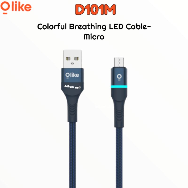 Kabel Data Micro Usb OLIKE Colorful Breathing LED Cable-Micro (D101M) Type Micro