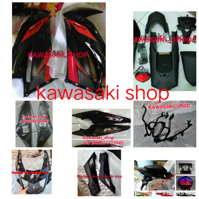 upgrade cover body fairing fering ninja rr new full set hitam stiker merah 2014