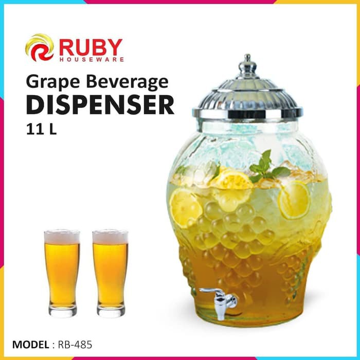 Dispenser Kaca RUBY RB-485 Grape Beverage Dispenser 11L