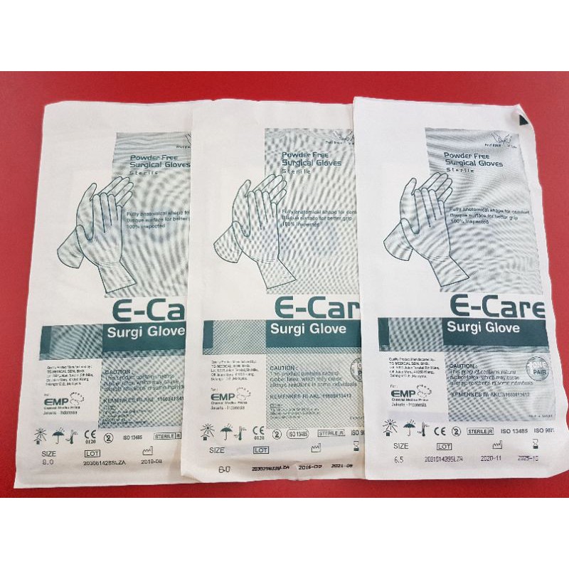 E-CARE POWDER DAN FREE POWDER SURGICAL GLOVES