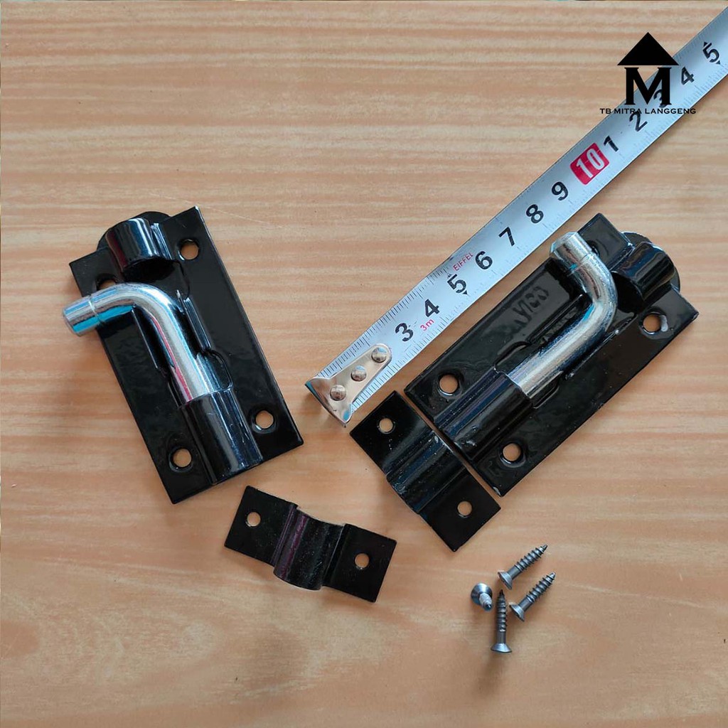 Grendel 3 Inch Pintu / Jendela Besi Tebal Hitam Vico