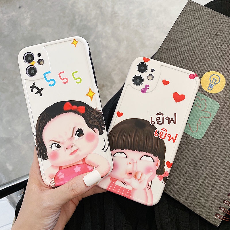 Casing Ponsel dengan Pola gadis gemuk lucu untuk IPhone 12 12promax Cute 7 8Plus SE X XS Anti-fall XR Xsmax 11 11pro 11promax Casing Ponsel Silikon Ggnh