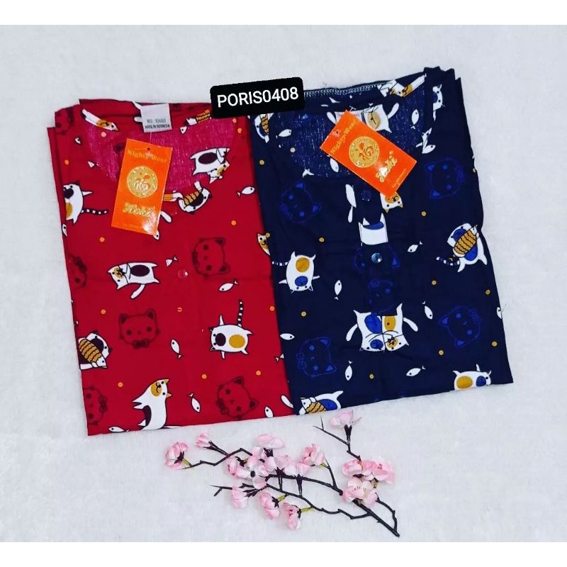 Baju Tidur HOKI Katun Wanita Celana 3/4 (fish)