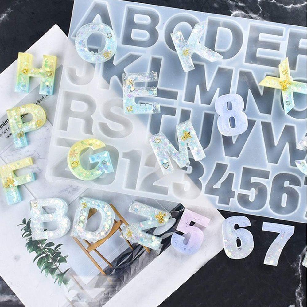 R-flower Alphabet Number Pendant Epoxy Silica Gel Handmade Cetakan Resin