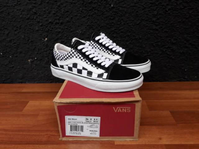 Vans OLD SKOOL MIX CHECKER BLACK TRUE WHITE PREMIUM BNIB MADE IN CHINA Waffle DT Size 40/41/42/43/44