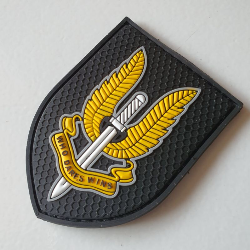 PATCH RUBBER PVC LOGO SAS SPECIAL AIR SERPICE 3D TIMBUL KUNING/TEMPELAN AMBLEM KARET VELCRO