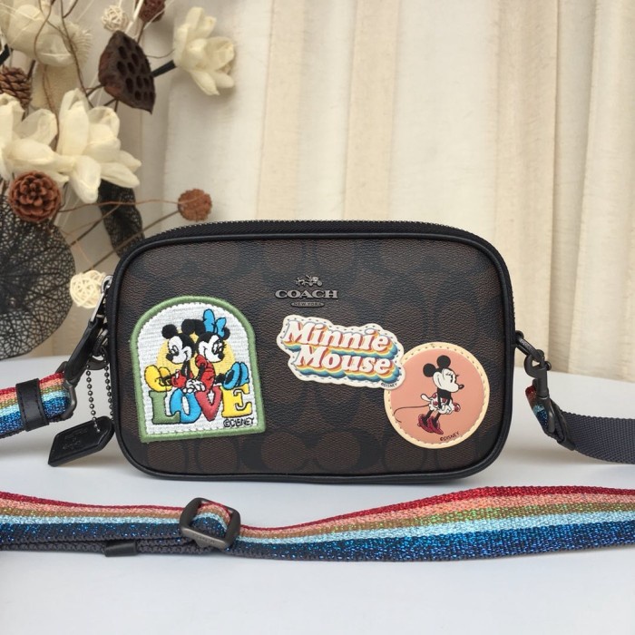 C0ach's Crossbody Pouch in Signature Canvas With Minnie Mouse - 2-31349