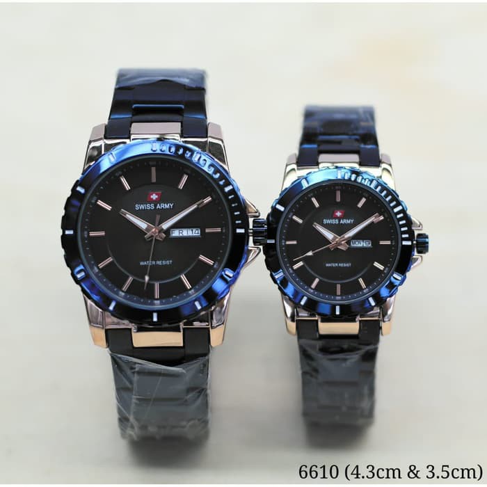 JAM TANGAN COUPLE SA 6610 RANTAI TANGGAL HARI RANTAI ORIGINAL ANALOG ADA 4 WARNA