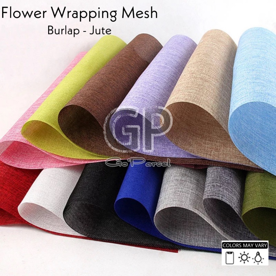 ( 1 Yard-50x80 ) FLOWER WRAPPING ROL - KOREAN MESH JUTE - KERTAS BUNGA BURLAP BUKET /  FLORIST GONI POLINET