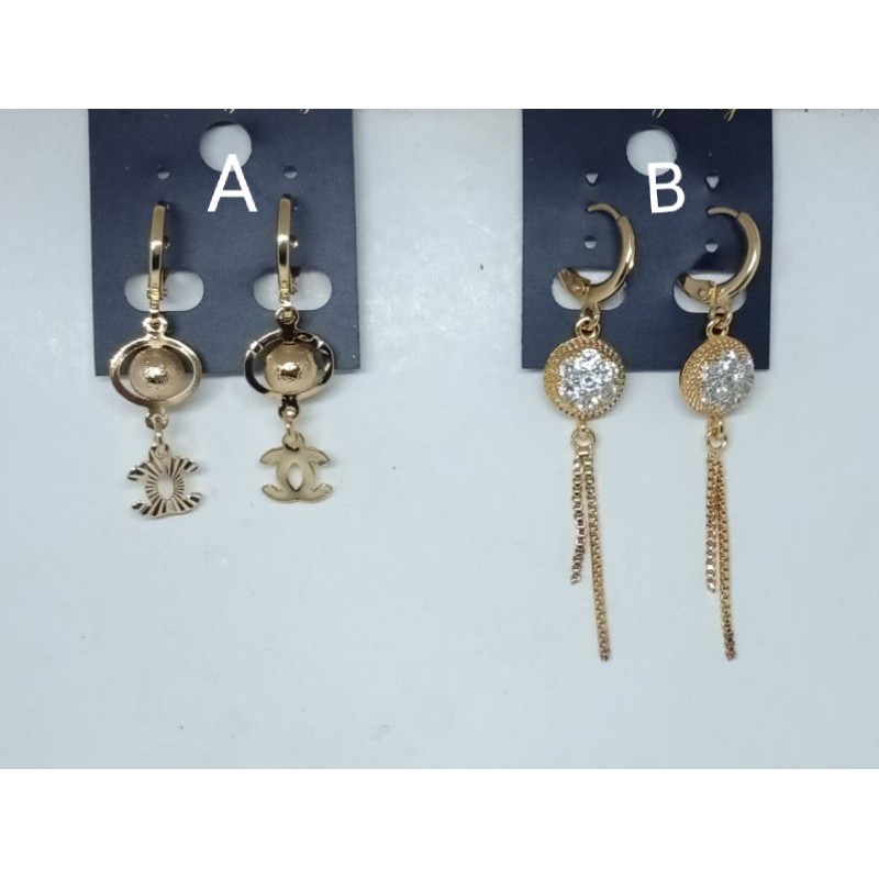 K21. Anting xuping wanita lapis emas dgn mata zircon