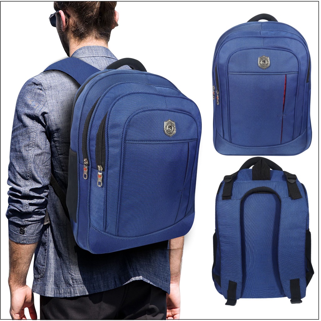 Tas Ransel Laptop Anti air Pria Wanita Tas Sekolah Backpack Model Polo Bahan Waterproff Anti Air - Polo Global 9813