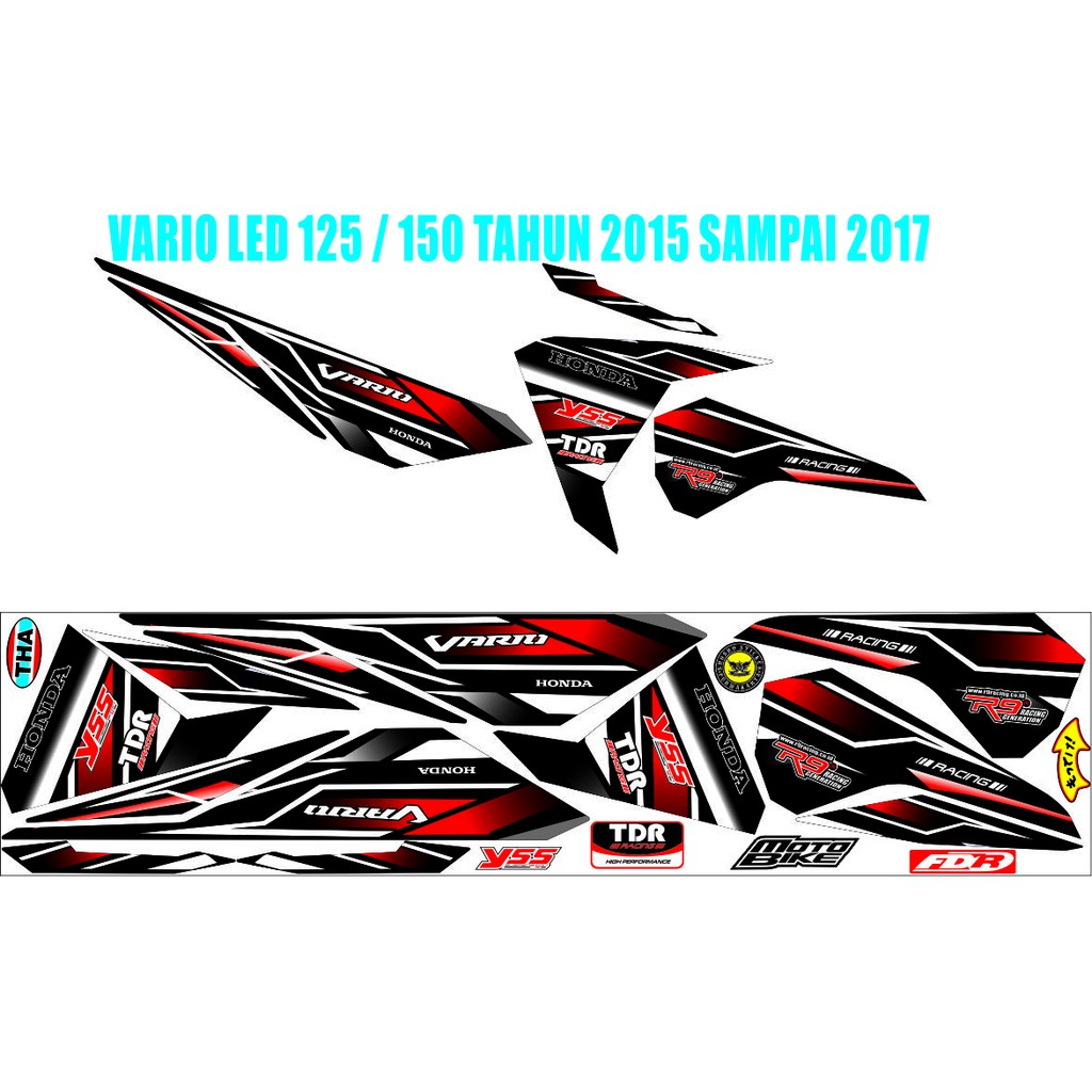 STRIPING MOTOR VARIO LED 125 / 150 STICKER VARIO TAHUN 2015 - 2017 STRIPING MOTIP LIS