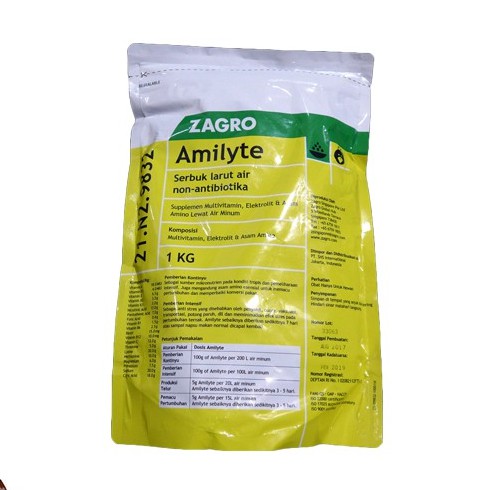 zagro amilyte 1 kg - vitamin dan  elektrolite untukhewan