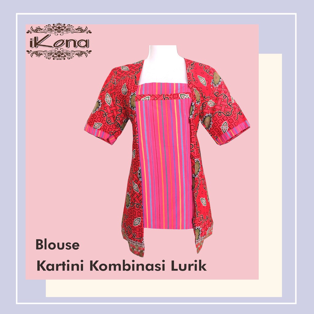 Blouse Kartini Kombinasi Lurik
