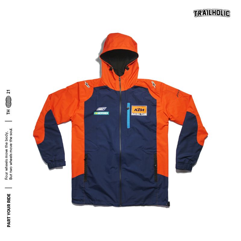 JAKET KTM WATERPROOF - JAKET PARASUT ANTI AIR - JAKET TRAIL MOTOCROSS