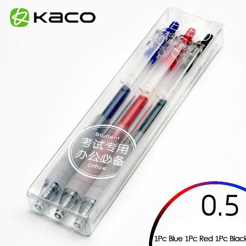 

KACO KEYBO Pena Gel Transparent 0.5mm 3PCS K1003 (Black Blue Red Ink)