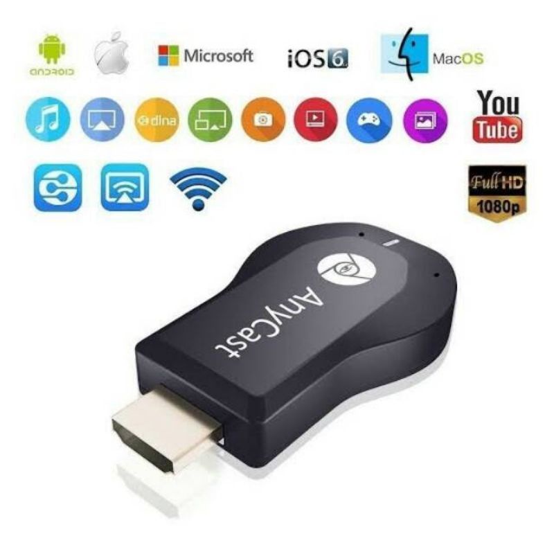 Anycast wifi display receiver hdmi merk advance / alat penyambung hp ke tv LED / tv tabung