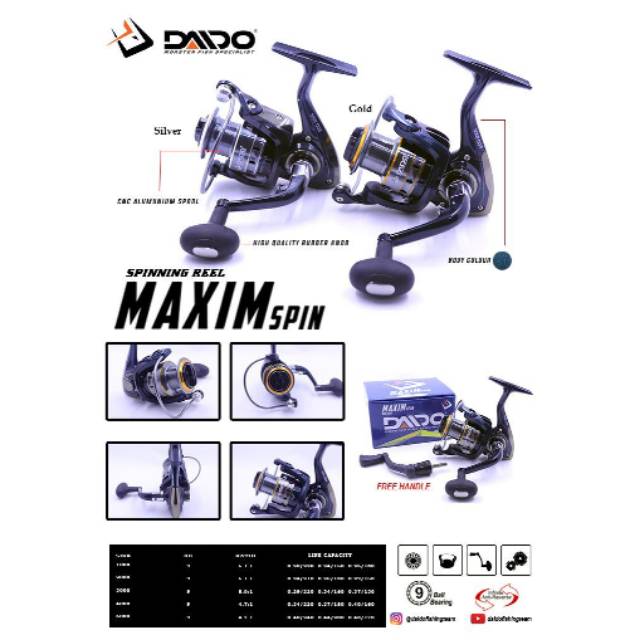 Reel pancing daido Maxim spin 2000