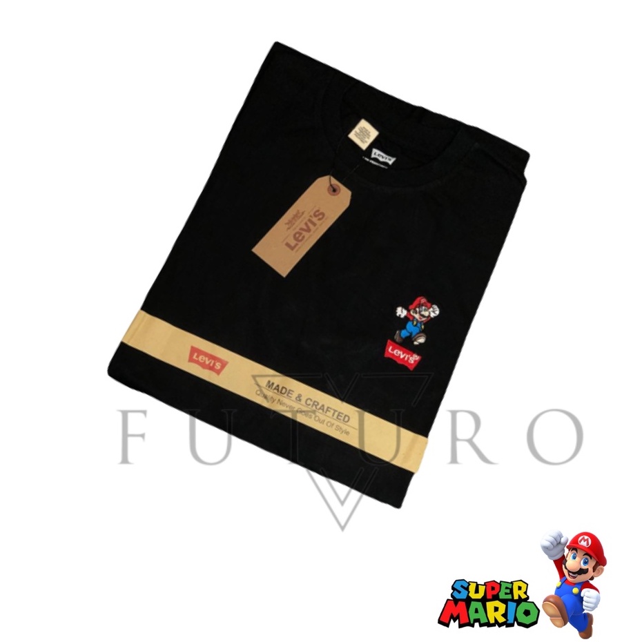 Kaos levis x mario bros pria wanita premium terbaru