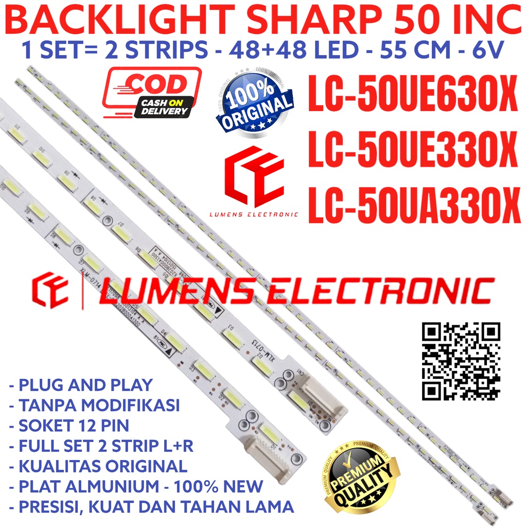 BACKLIGHT TV LED SHARP 50 INC LC 50UE630 50UE330 50UA330 50UE630X 50UE330X 50UA330X LC50UE630 LC50UE