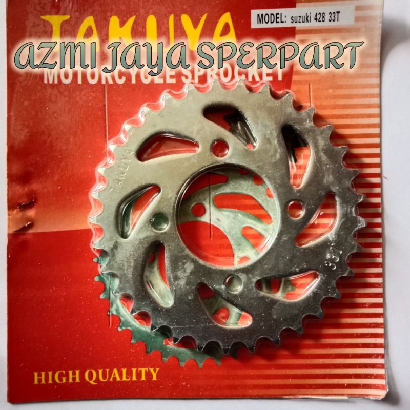 gear gir ger belakang 33T 33 T suzuki Shogun rc 80 RC 110 100 smash satria 428-33T ger belakang suzu