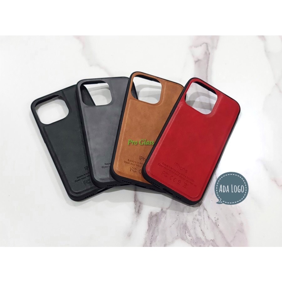 C115 IPhone 12 / 12 PRO / 12 Mini / 12 PRO MAX / 13 / 13 MINI / 13 PRO / 13 PRO MAX Premium Leather Silicone Case / Casing Kulit