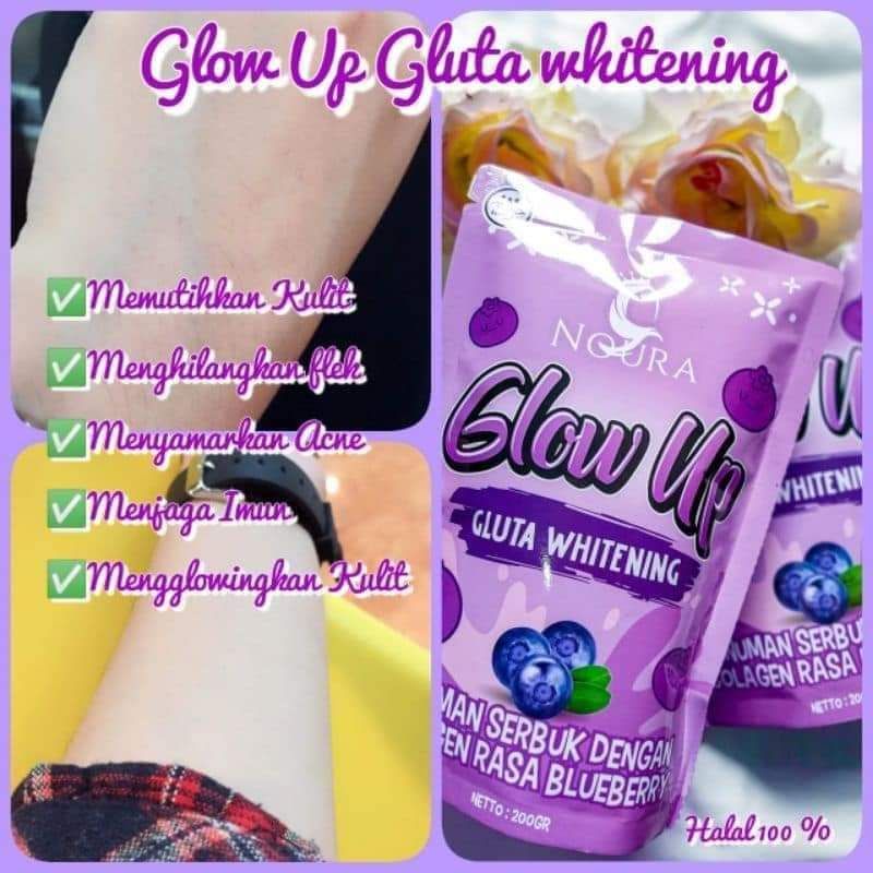 GLOW UP GLUTA WHITENING COLLAGEN, GLOW UP WHITENING, GLOW UP NOURA