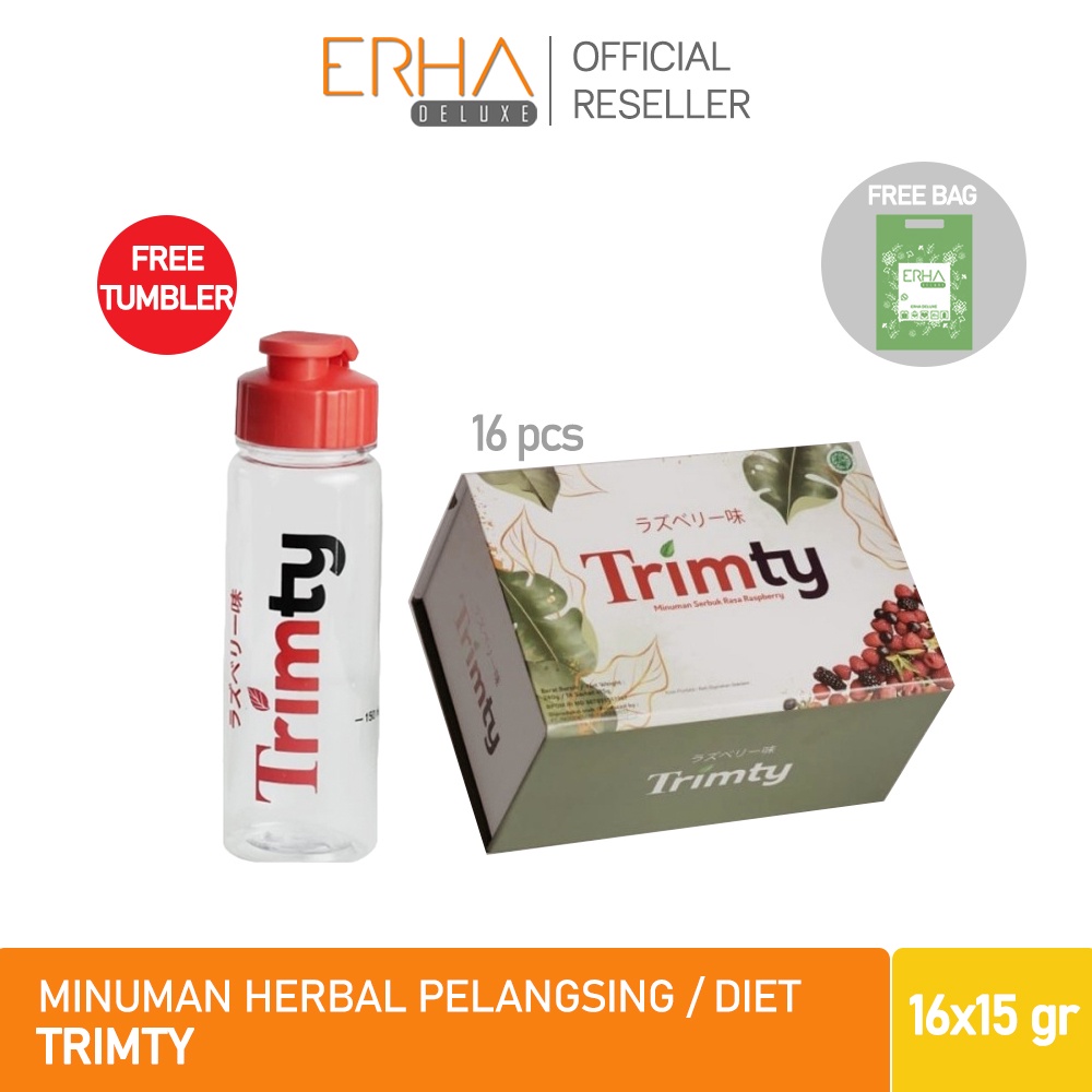 Minuman Pelangsing TRIMTY Fiber Herbal Diet Sehat 16 Pcs Terbukti BPOM dan HALAL