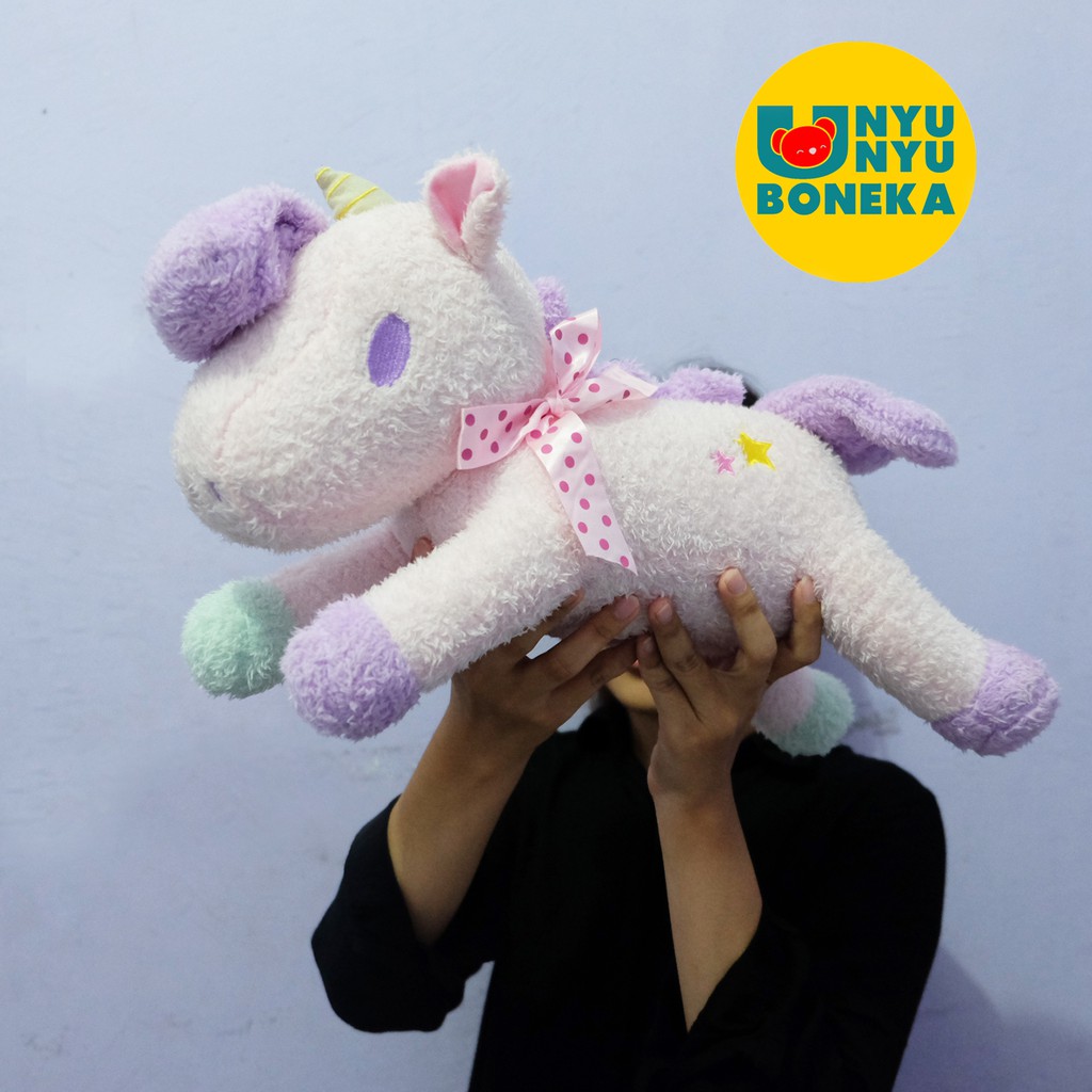 Boneka soft unicorn sayap 40cm lembut kuda animal