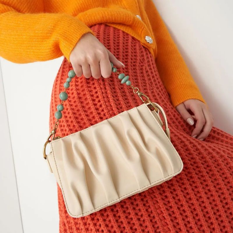 10.10 SALE | CK Ruched Bead-Handle Shoulder Bag