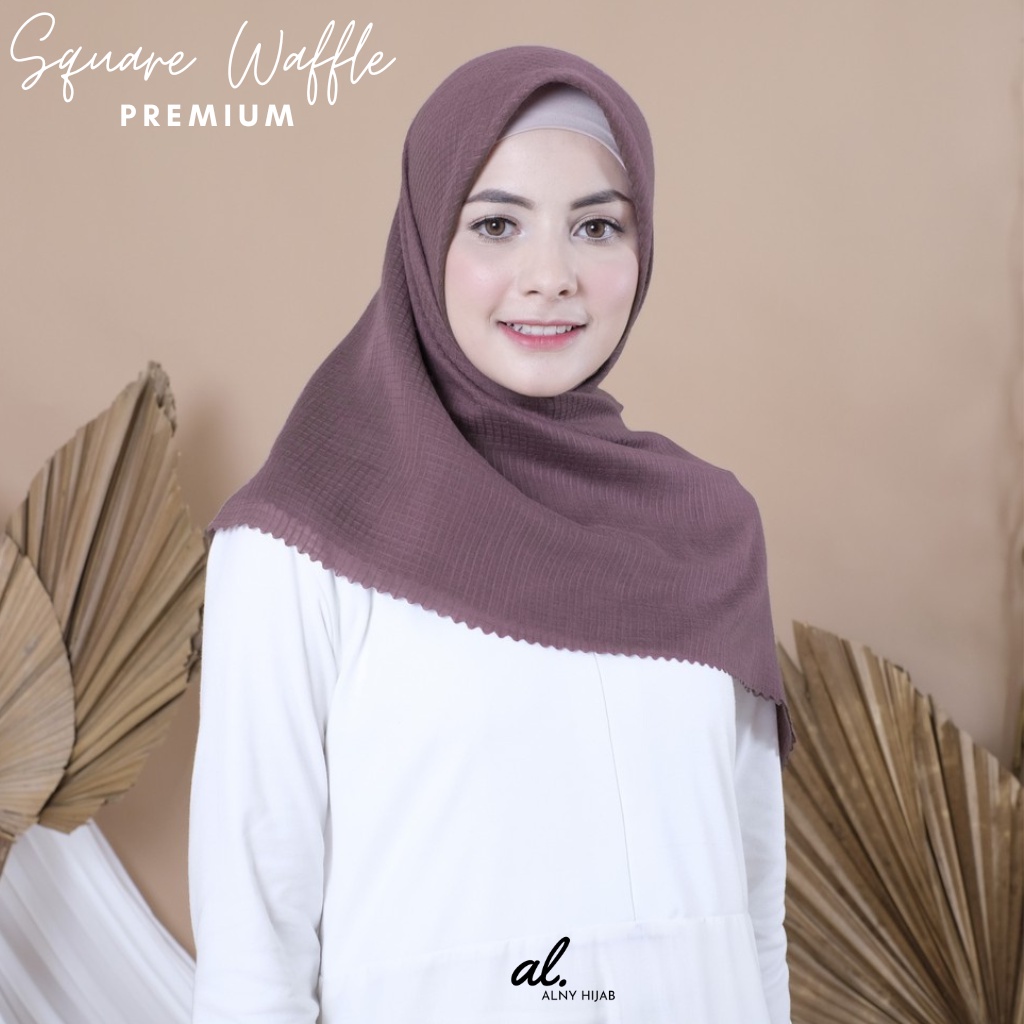 Alny Hijab -  Bella Square Waffle Premium / Hijab ootd Kekinian By Alnyhijab