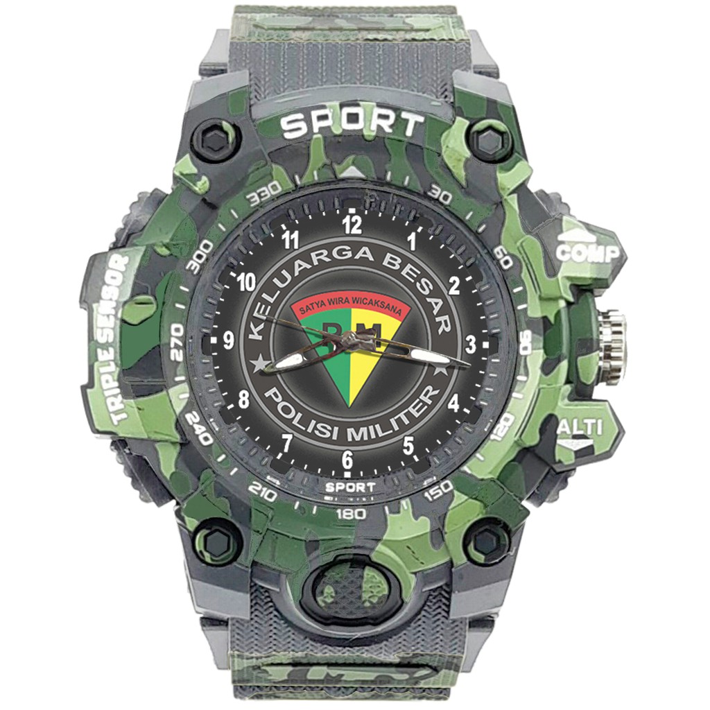 {Istimewa} Jam Tangan PM - POLISI MILITER 9 Abu Army Water Resistant