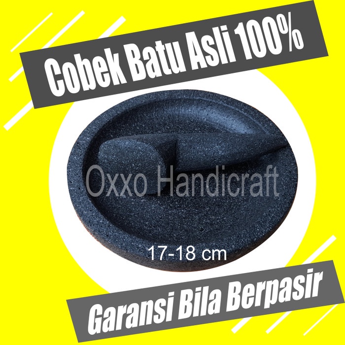 Cobek Batu Asli Ulekan Batu Asli Coet Batu Asli 17-18 Cm 049