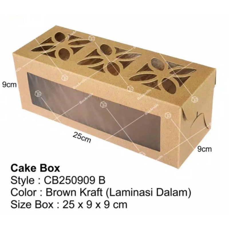 CB250909 Kotak Dus Bolu Gulung, Roll Cake Box, Box Kue Brownies Kukus, Kotak Bolu