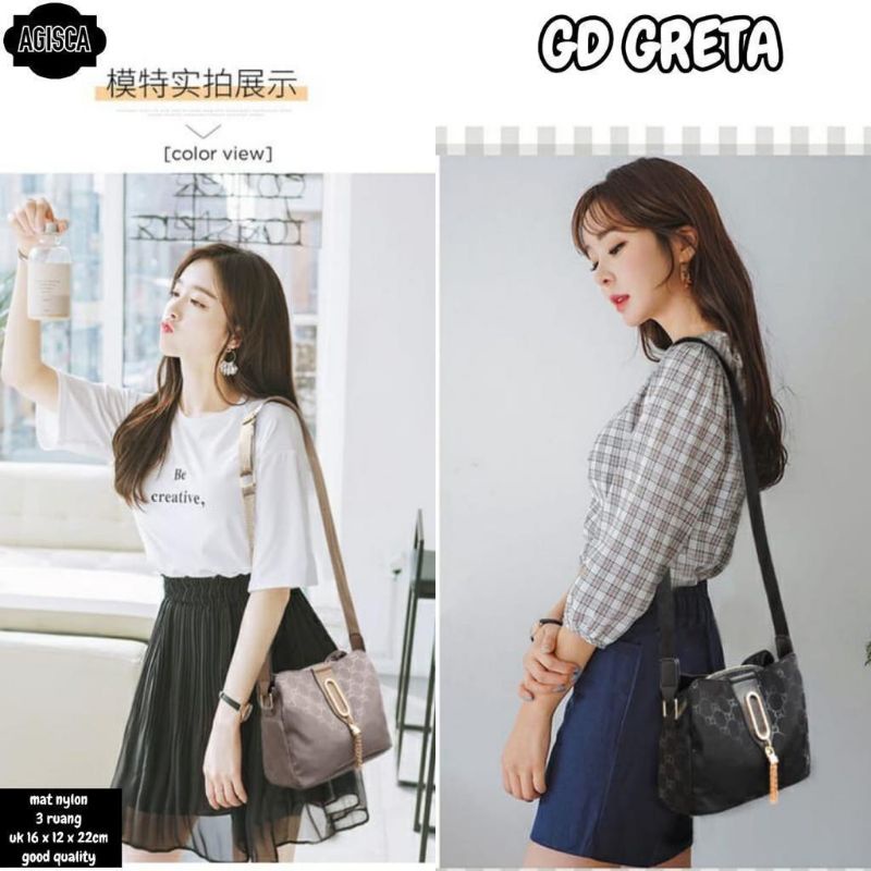 GD GRETA/SLING BAG/TAS SLEMPANG/TAS PUNDAK/BAG IMPORT/TAS MURAH/SOLO/AGISCA