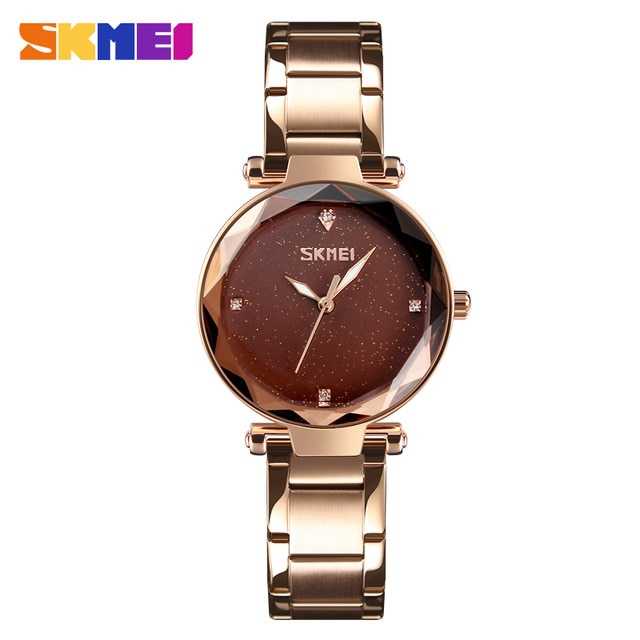 SKMEI Jam Tangan Analog Wanita  9180 Aneka warna Hitam Merah Biru Hijau kuning Titanium Gray Silver 