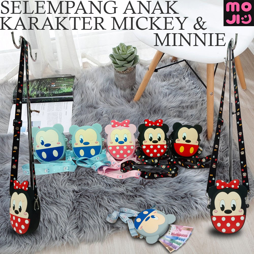 Tas Import Selempang Anak Mini JELLY Karakter Minnie &amp; Mickey Disney Real Pict