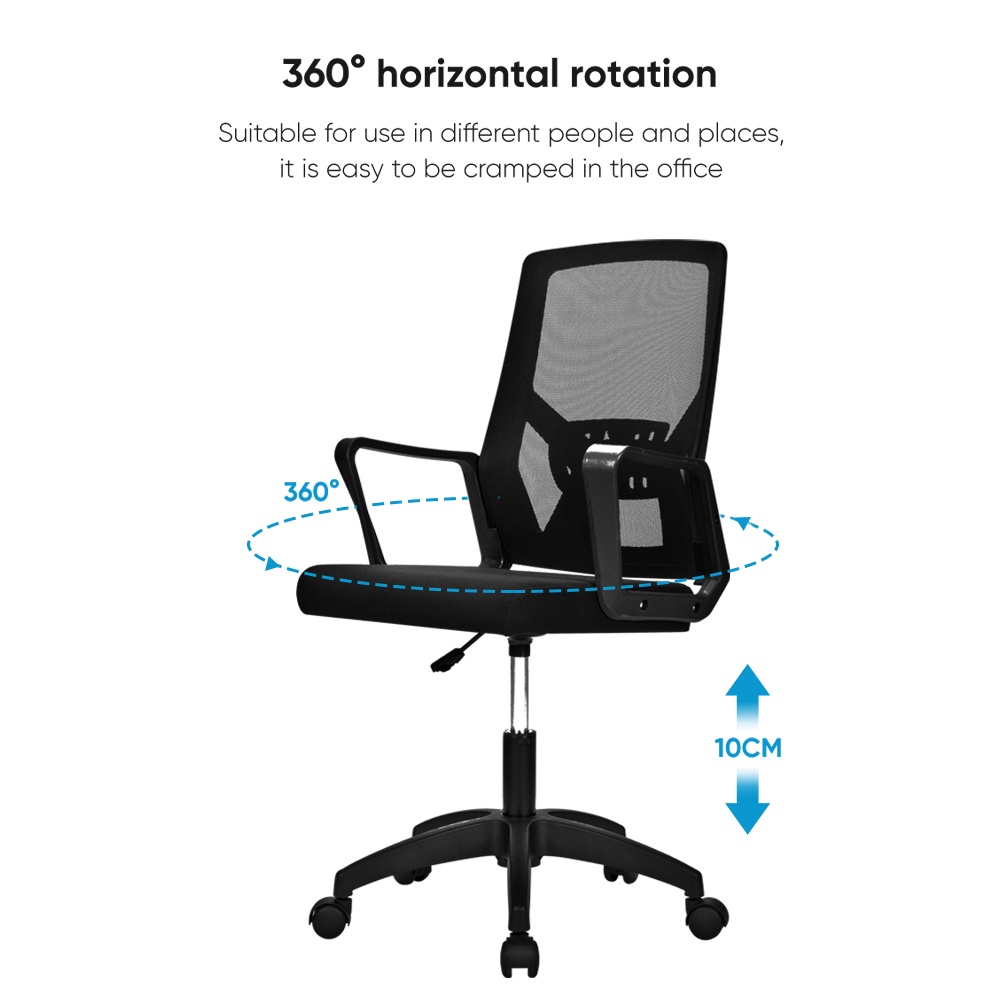 Deli Office Chair / Kursi Kantor / Kursi Kerja Jaring Dapat Dilipat 90 Derajat E4932