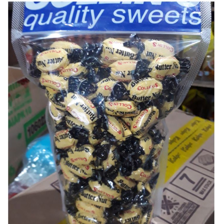 

Permen Kacang Butter Nut Collins Jadul kemasan pouch