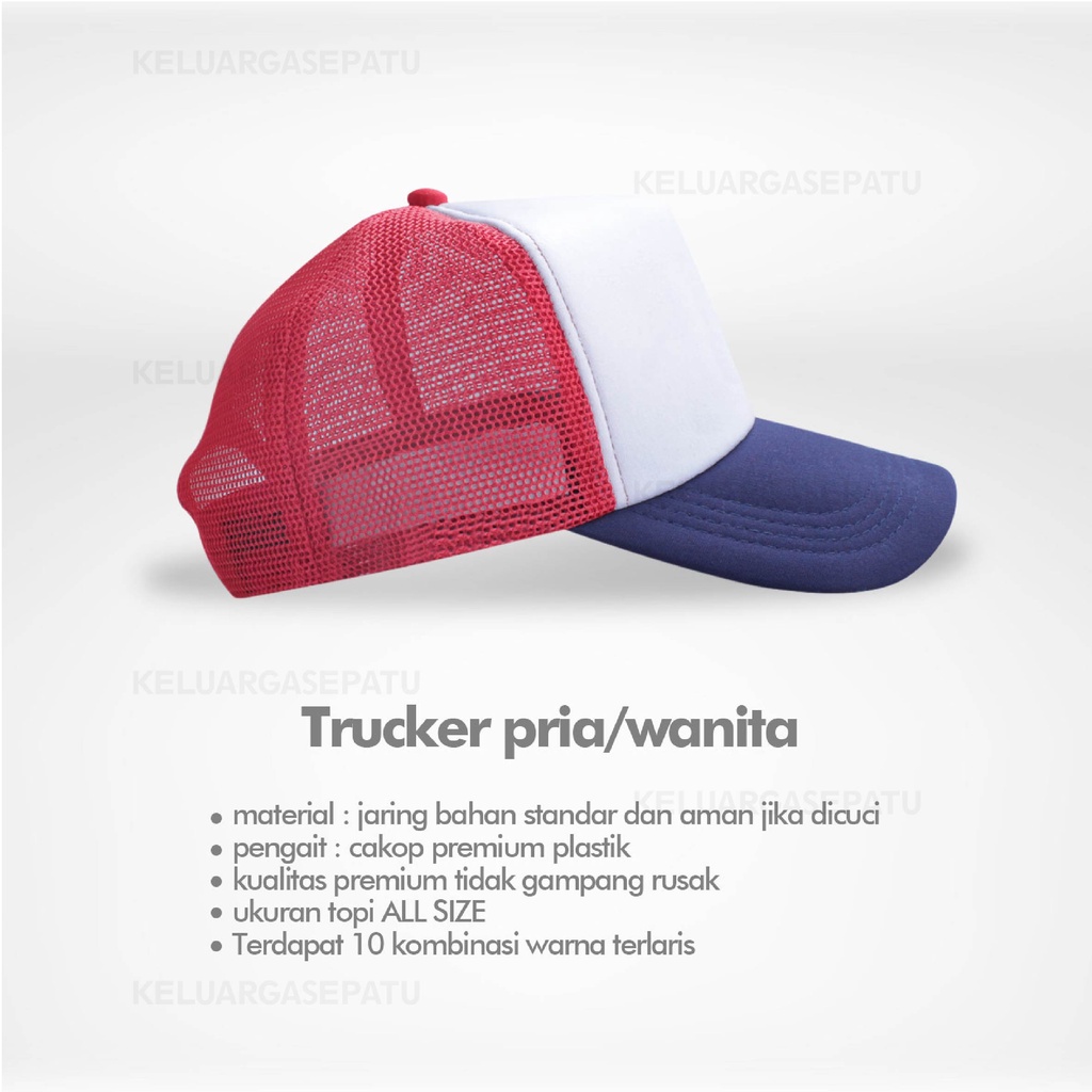 topi trucker jaring polos TOPI JALA POLOS baseball pengait cakop premium standar distro pria wanita